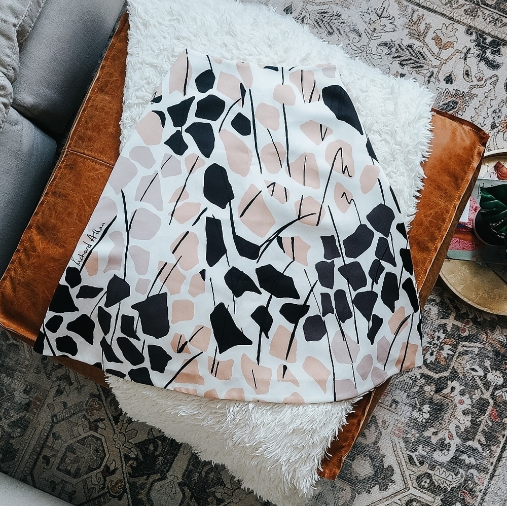 H&M Richard Allan Abstrart Art Print Skirt Size 0